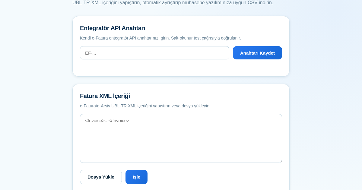 e-Fatura Aktarım Asistanı